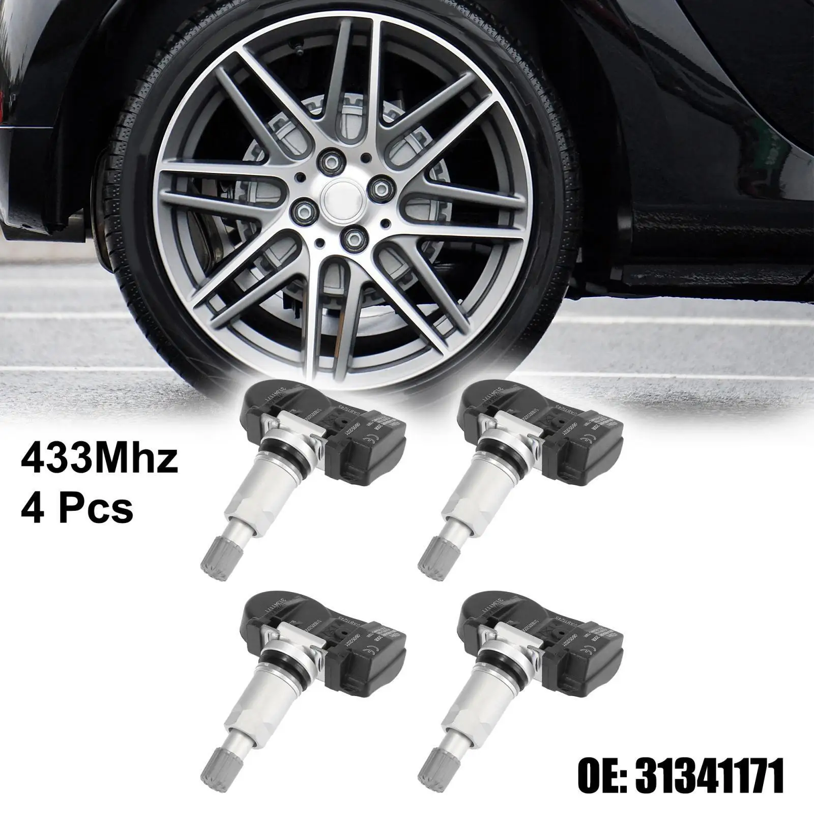 

4Pcs/lots Tire Pressure Sensor TPMS 31341171 31341893 for Volvo C30 C70 S40 S60 S70 S80 V40 V50 V60 V70 XC60 XC70 XC90 433MHz