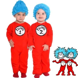 Toddler Red Thing Doctor One Piece Costume For Kids Girl Cat Hat Jumpsuit Outfit Halloween Costume Child Boys