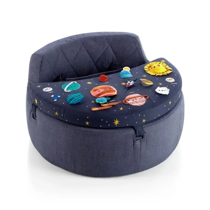 

Cute round artifact anti-drop baby activity feeding study chair newborn mini sofa with touch toy