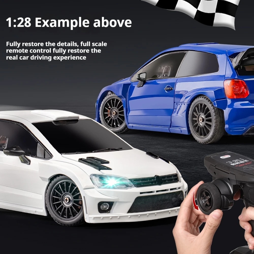 LD2801 RC Drift car 1:28 Race Cars 2.4g Radio Control 4WD High-Speed Motor Vehicle Model Cars Toy for Christmas Gifts