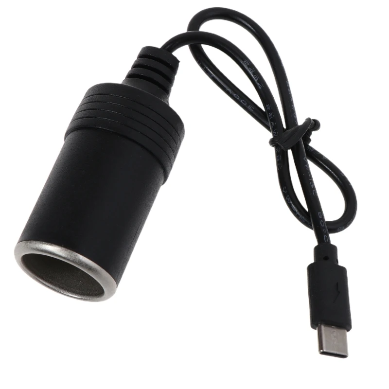 Usb c pd tipo c macho para 12v cigarro do carro isqueiro tomada fêmea passo acima do cabo para a condução gravador gps e-cão ventilador do carro