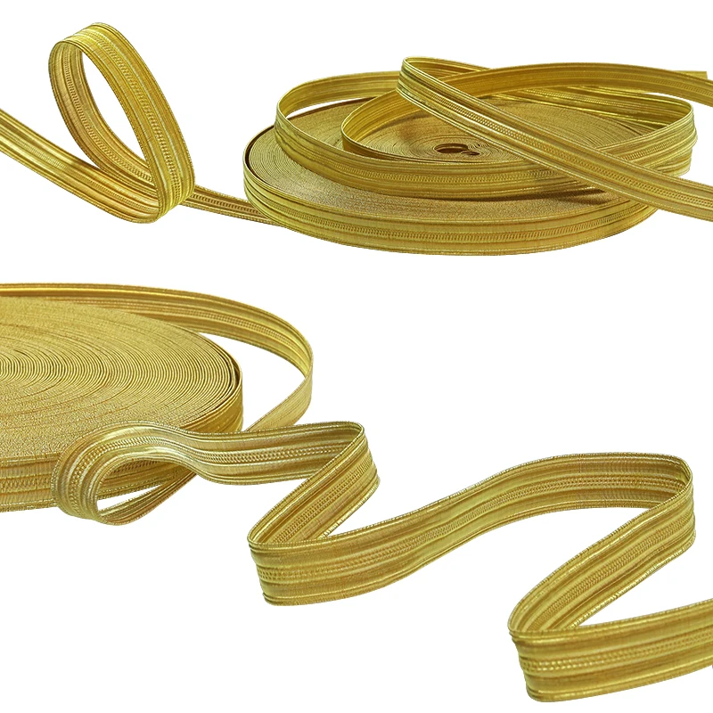 

Color #1 Gold Metallic Braid Copper Wire Ribbon Formalwear & Military Trim, Luxury Packaging Supply Coath Webbing Braid Uniform
