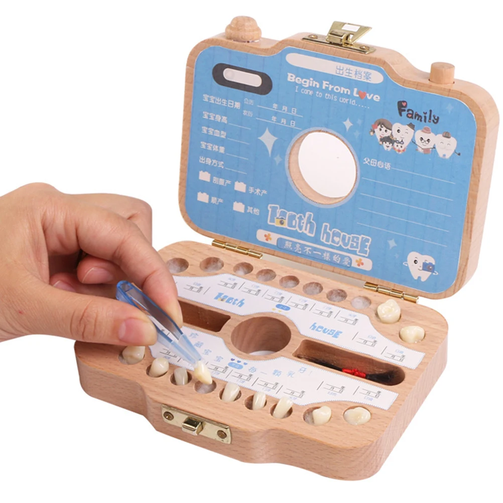 

Cute Camera Design Wooden Baby Tooth Box 1PC Deciduous Teeth Preservation Keepsake Storage ganizer Corrosion Resistant for Kids