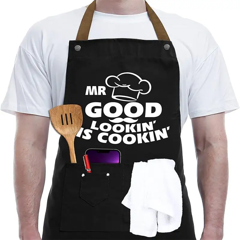 Alphabet Logo House Printing Kitchen Restaurant Cooking Chef's BBQ Man Woman Adjustable Neck Hanger Cleaning Father's Day Apron