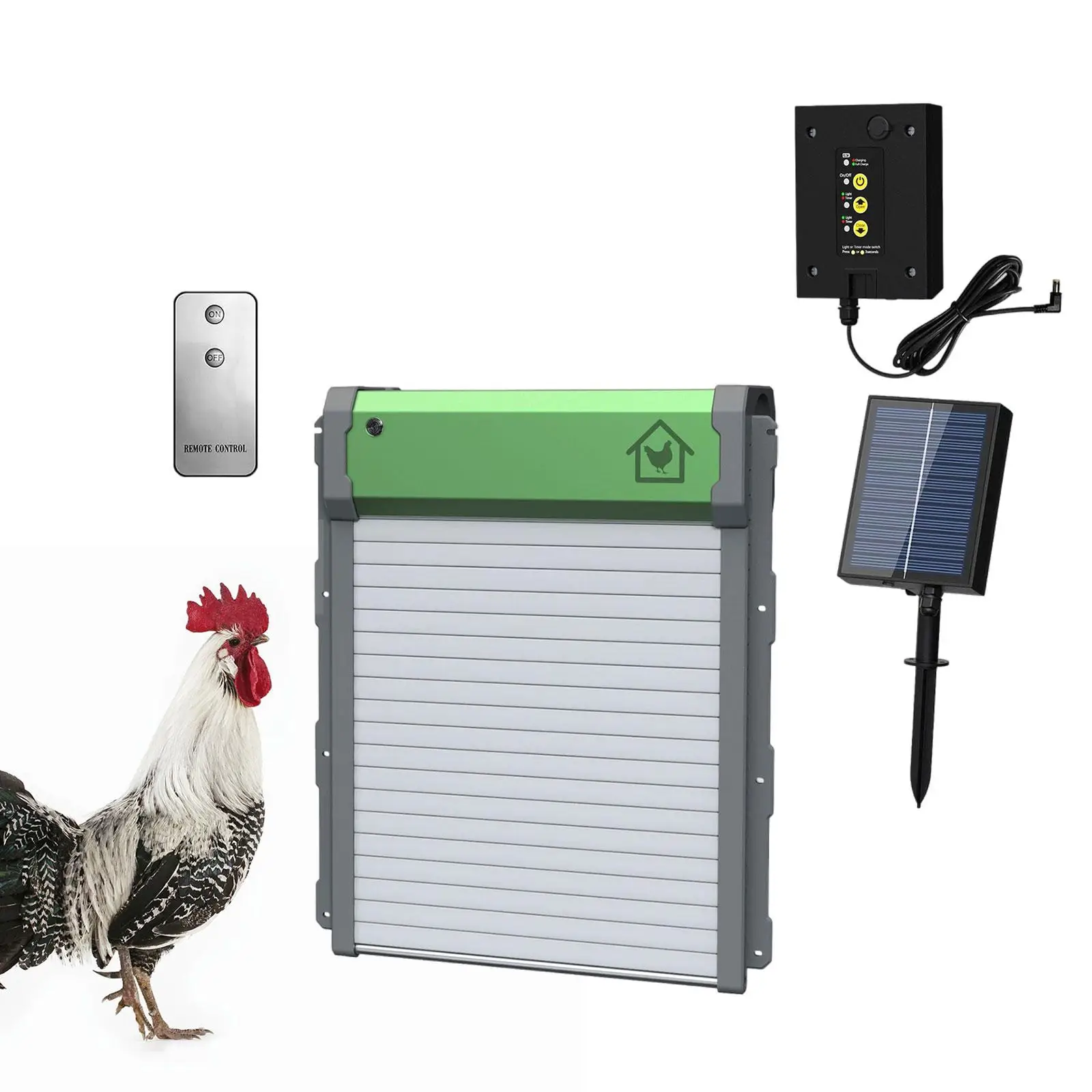 Automatic Chicken Coop Door 4 Modes Remote Control Anti Pinch Own Control Panel Weather Resistant Intelligent Auto Coop Door