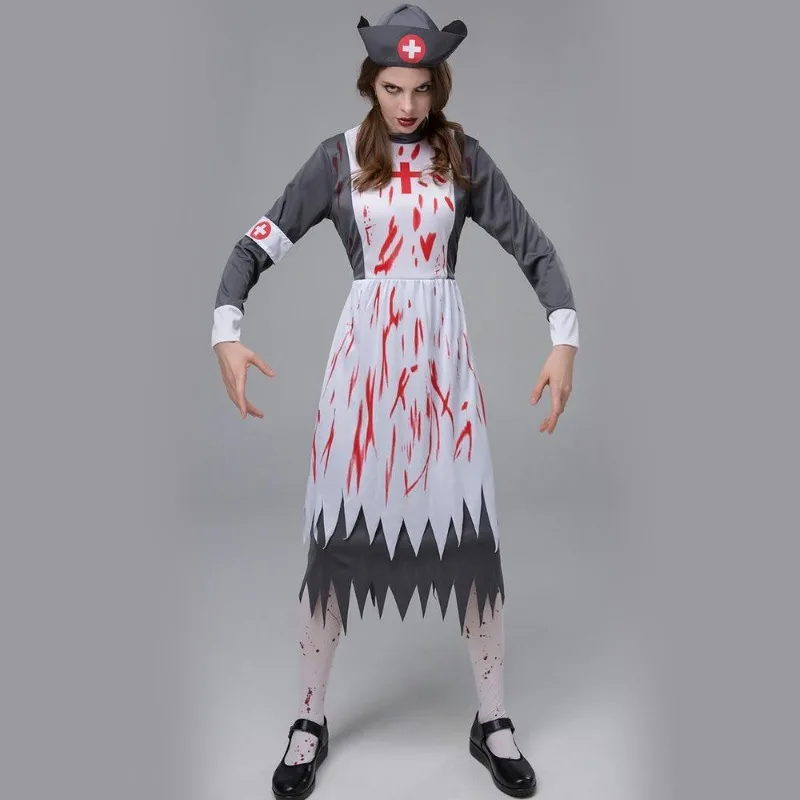 

Halloween Costumes Horror Zombie Vampire Demon Nurse Game Costume Cosplay Zombie Performance Costume