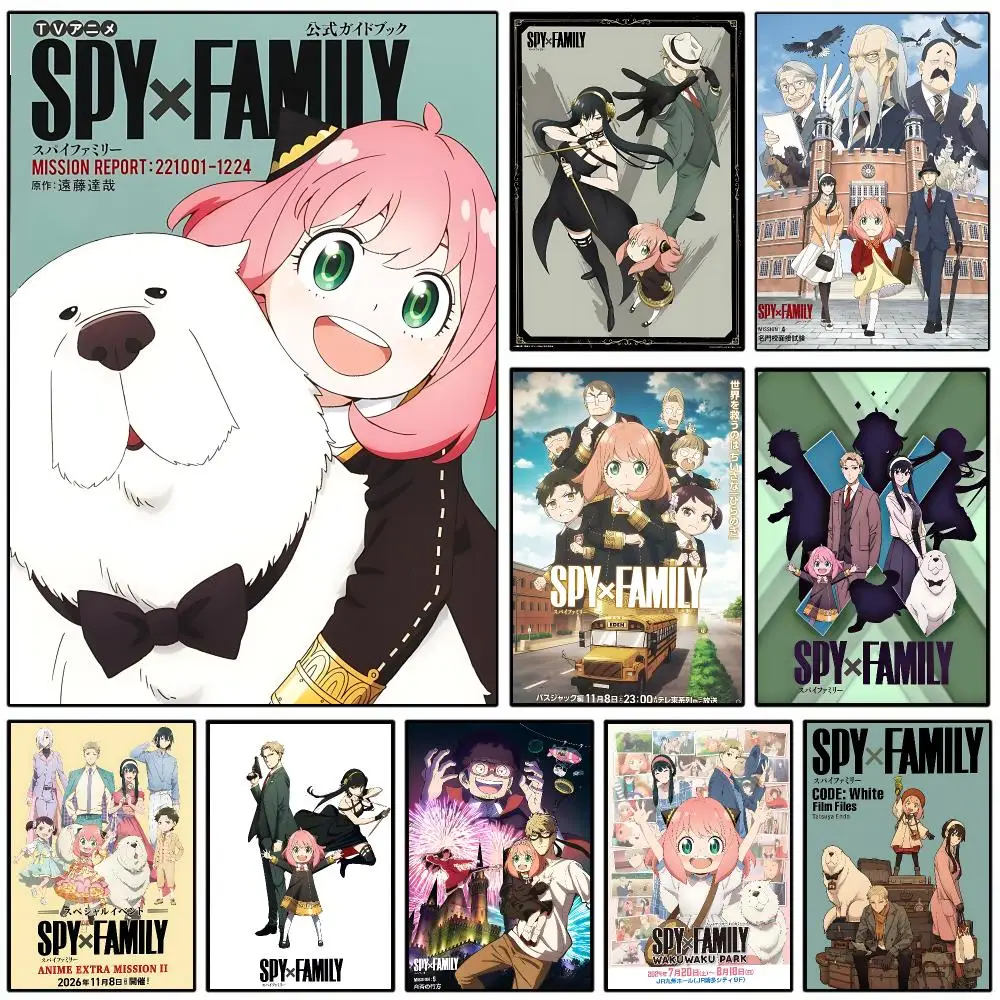 Best Seller Cute Anime S-SPY F-FAMILY Poster Sticker Self Adhesive For Playroom Bedroom Hallway Home Wall Art Decor Perfect Gift
