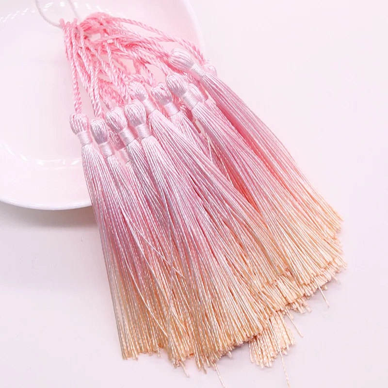 10-50Pcs 13cm Gradienten Quasten Hängen Seil Lesezeichen Polyester Seide Quaste Für DIY Handwerk Schmuck Machen zubehör – Detail 3