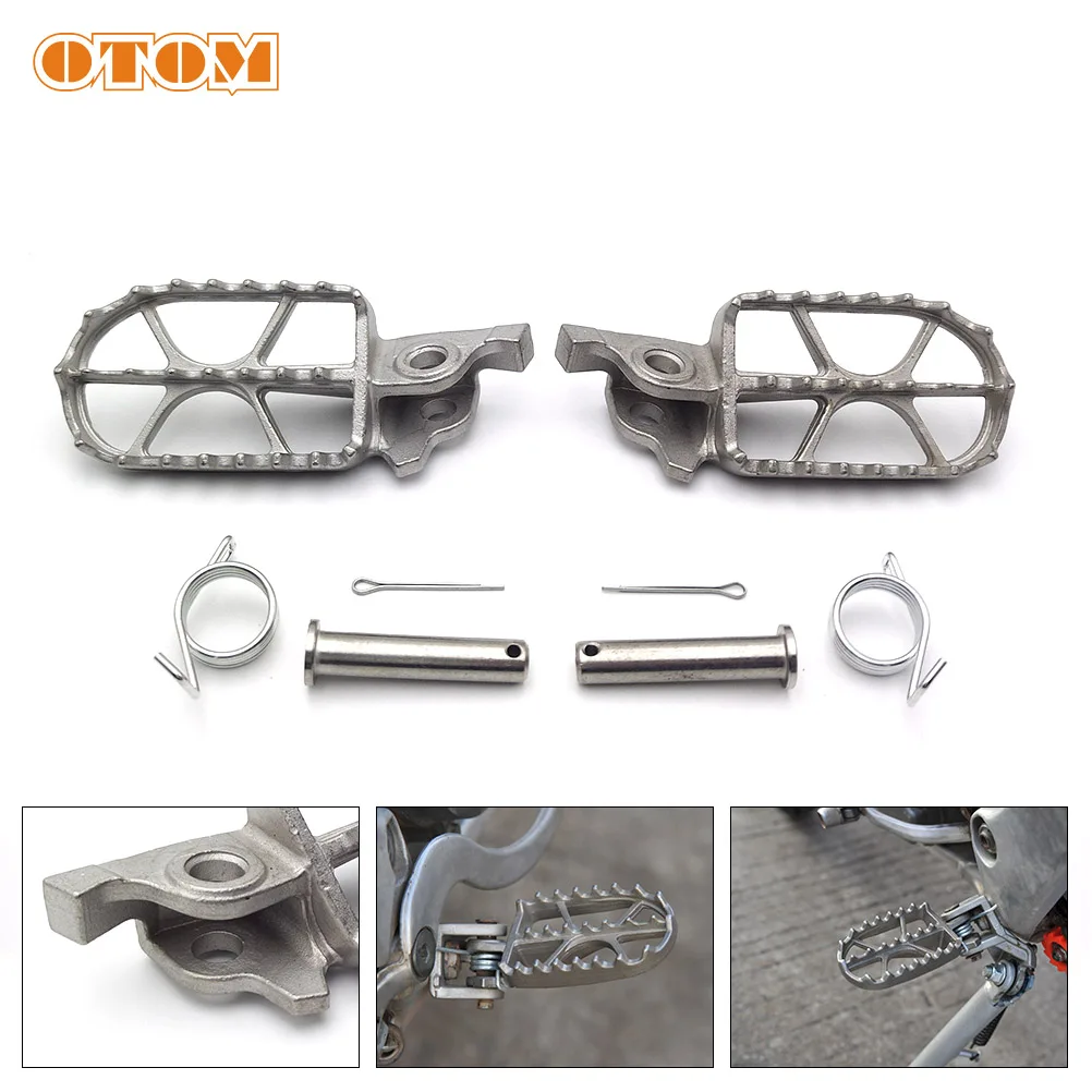 OTOM Motorcycle Footpegs Stainless Steel 360 Roating Front Pedal Footrest For HONDA CRF250R CRF450R CRF450RX Off Road Motocross