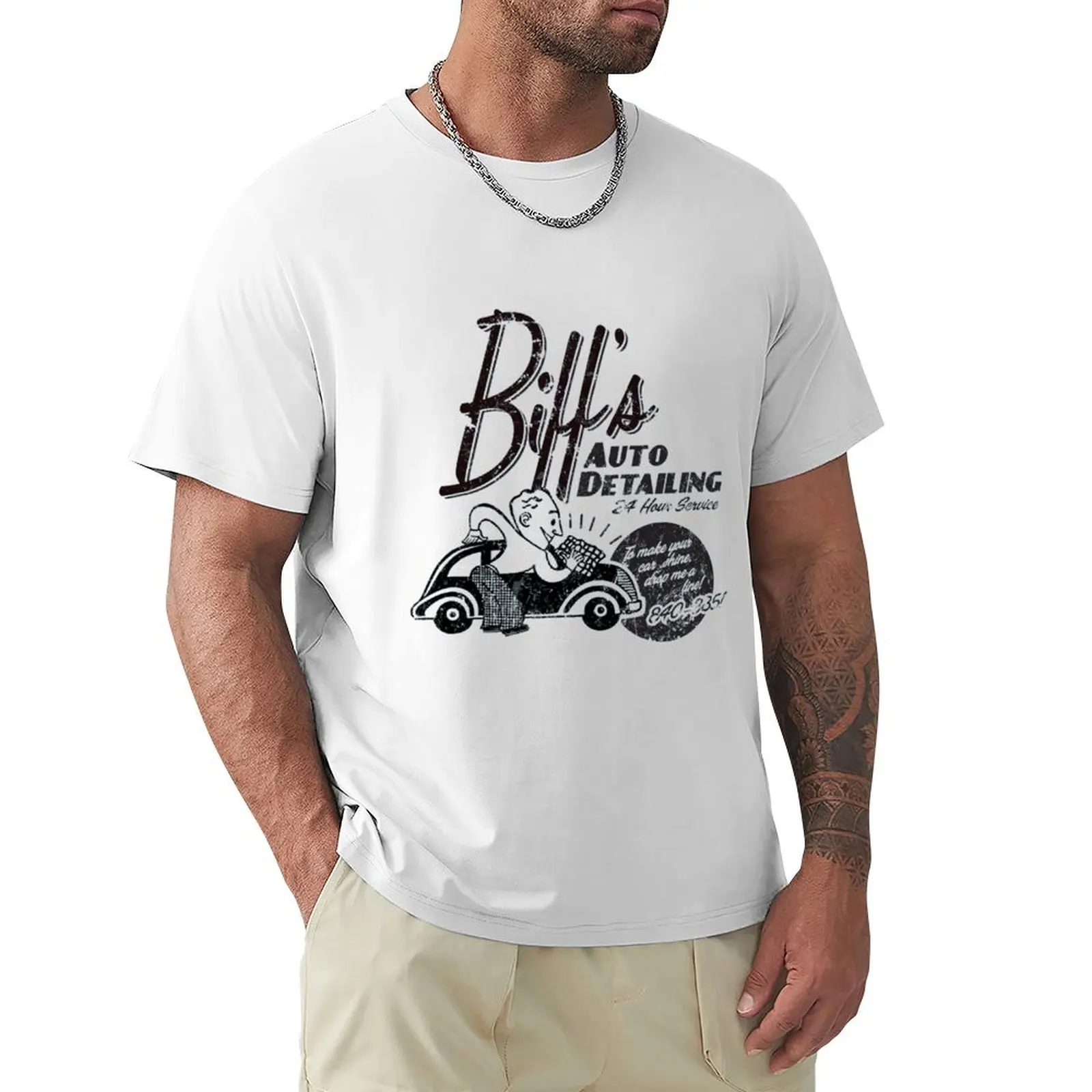 Biff's Auto Detailing Essential T-Shirt funnys anime Blouse summer tops mens graphic t-shirts anime