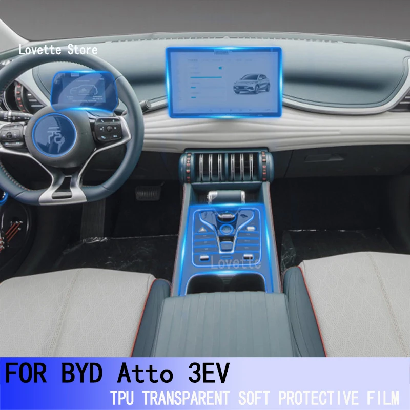 

For BYD Atto 3EV(2021-2022) Car Interior Center Console Transparent TPU Protective Anti-scratch Repair Film Accessories Refit