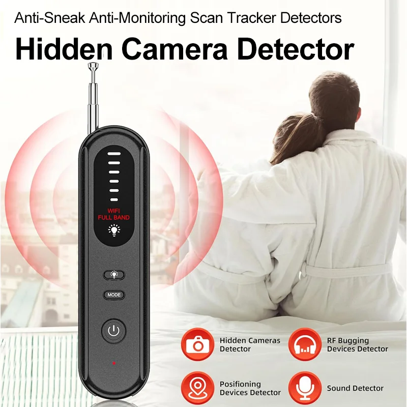 

Hidden Camera Detector Anti-Spy Car GPS Tracker Listening Device Bug RF Wireless All Signal Scanner Gadget Security Protection