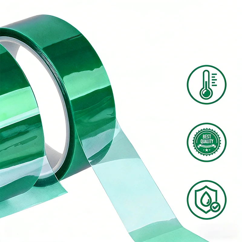 33M/roll Green PET Film with High-Temperature Heat-Resistant PCB Solder, Suitable for Powder Coating, Anodizing, Circuit Board