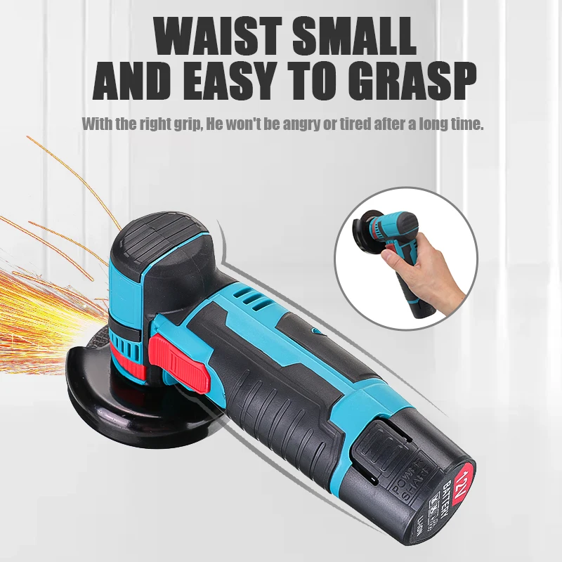 Portable 12V Mini Brushless Angle Grinder 19500Rpm Cordless Lithium Battery Polishing Machine Diamond Cutting Power Tools New