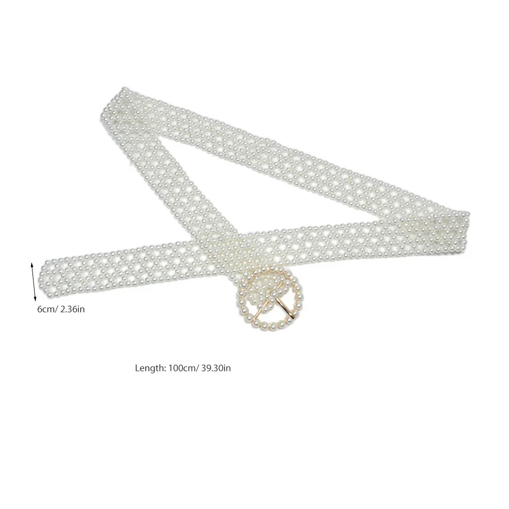 1 قطعة حزام خصر نسائي لؤلؤي حزام خصر أنيق حزام ملابس مزخرف حزام خصر أنيق للنساء #5