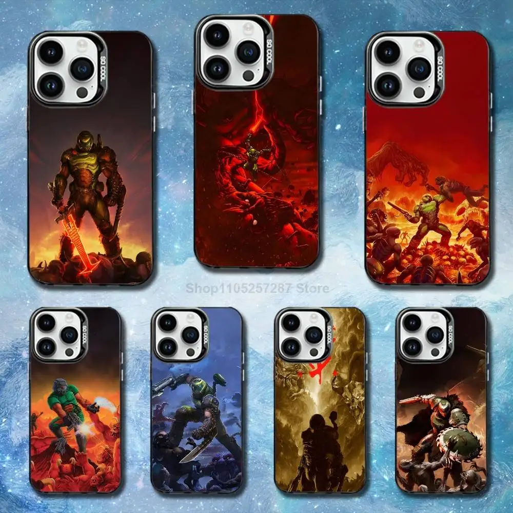 

Game D-DoomS S-Slayer Hot Phone Case For iPhone 14,17,15,Mini,Pro,SE,13,12,11,16,XS,MAX,Black Matte Silicone Cover