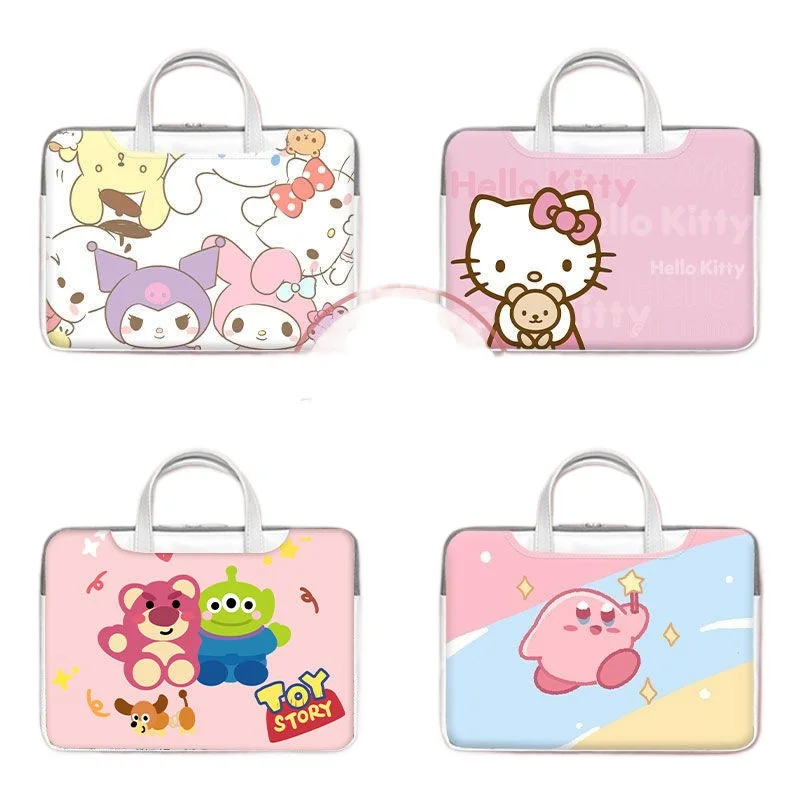 

New Sanrio Anime Hello Kitty Laptop Bag Cinnamoroll Kuromi Stitch Cute Large Capacity Computer Cartoon Handbag 14 16 Inch Gift