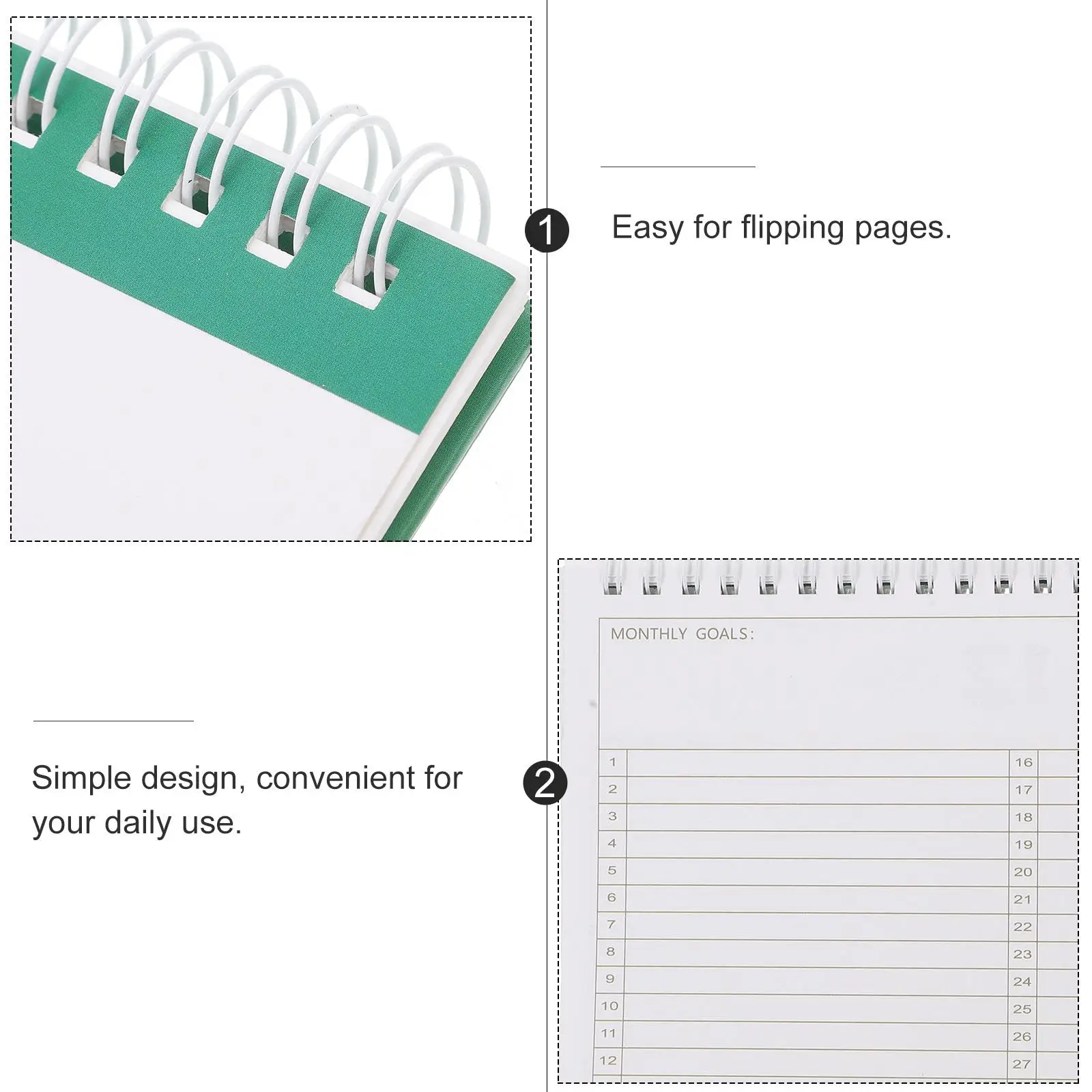 Simple Desk Calendar 2025 Fresh Planner Portable Standing Academic Home Mini Paper Schedule Tracking Cute Decorative