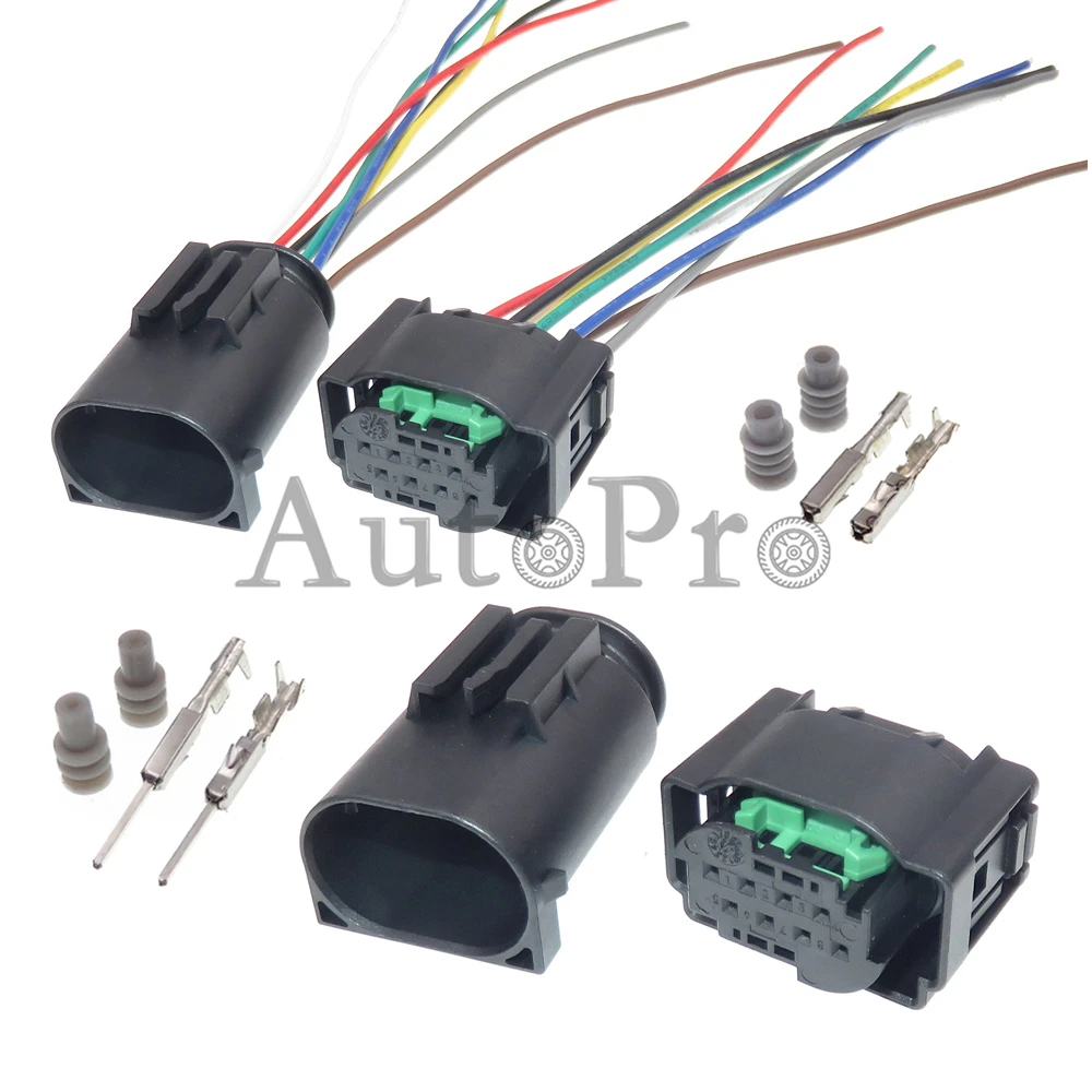 

1 Set 8 Hole 1-929342-1 1-1418552-1 4F0972708 1-1534229-1 2-1534229-2 2-1534229-1 AC Assembly Car Small Current Electrical Plug