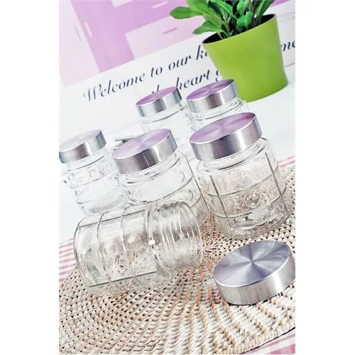 Paşahome 12 Piece Glass Metal Lid Jar Set