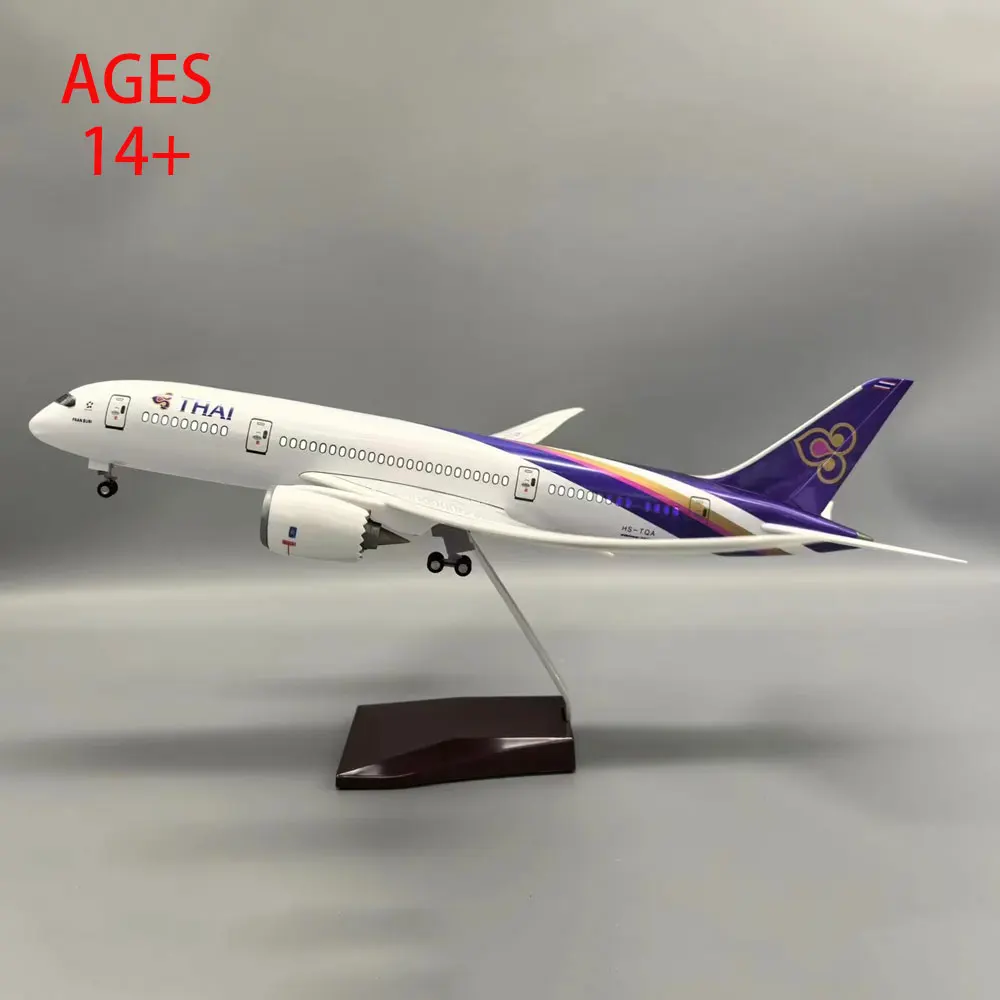 

B787 Thai Airlines 47CM Diecast Resin Airplane Model with Stand Airlines Model Plane 787 Model Plane Wire Wheels Static Or