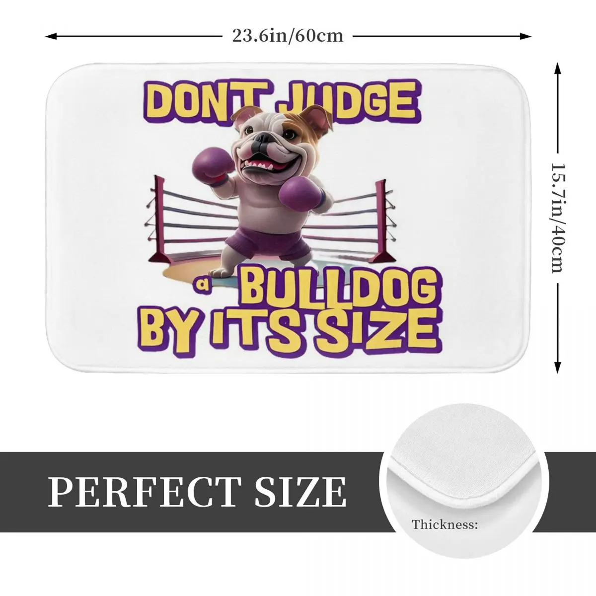 Dont Judge A Bulldog By Its Size T-shirt. Doormat Anti-skid Bath Mats Home Entrance Rugs Kitchen Bedroom Carpet Outdoor Footpad