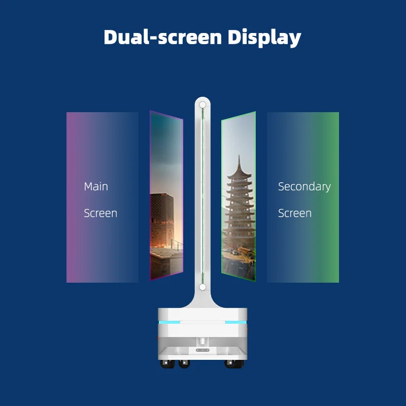 Transparent OLED Advertising Robot Intelligent Tour Display For Scenic Spot Enterprise Hall Brand Introduction And Advertising
