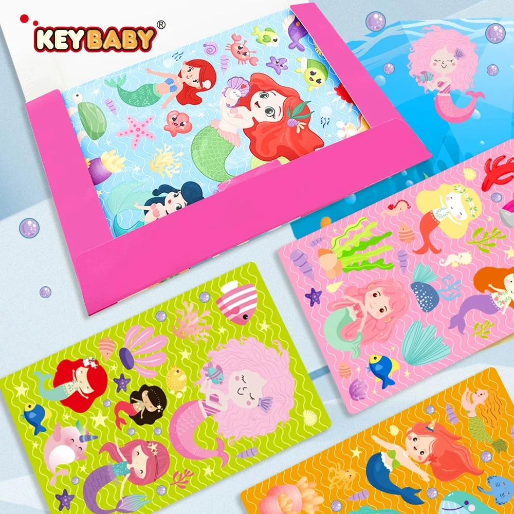 

KEDAYI Reusable Sticker Activity Sets - Mermaids, Unicorns, Animal Place, Mysterious Space for Ages 3+