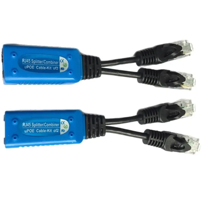 QWE-RJ45 Splitter Combiner Cable 1 Pair For Two For Two POE Cameras, UPOE POE Adapter Connectors Use One Net Cable