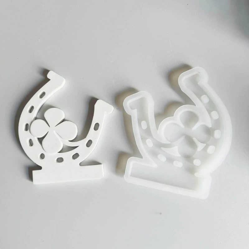 Silicones Molds Horseshoe Fourth Leaf Clovers Candlesticks Molds Holder Molds Castings Mould for Table Decorations