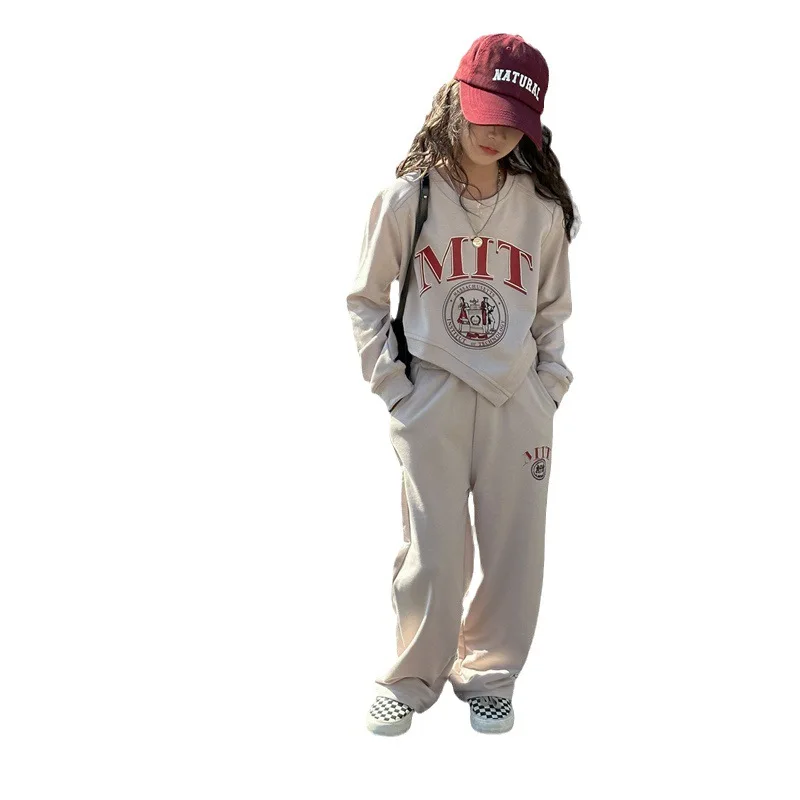 Children Clothing Suit for Girls 2023 Teen Spring Sweater Sports 2Pcs Sets Irregular Child Loungewear Kids Tracksuits