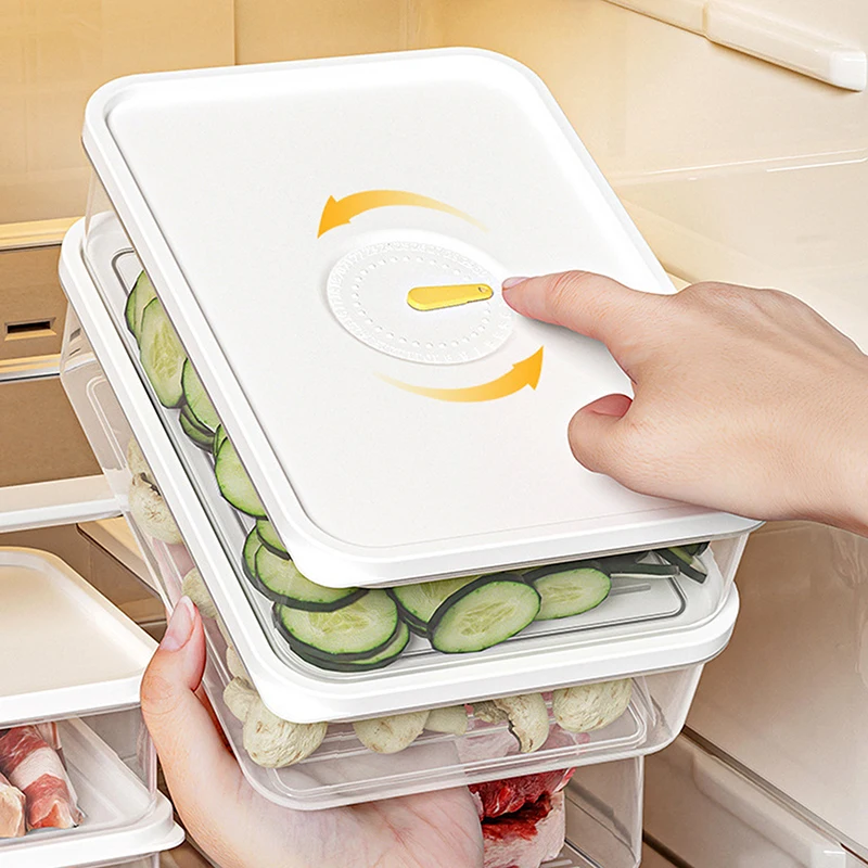 Koelkast Verzegelde Vers Bewaardoos Fruit Vlees Bevriezen Opslagblikjes Keuken Plastic Voedsel Organizer Container Lunchbox