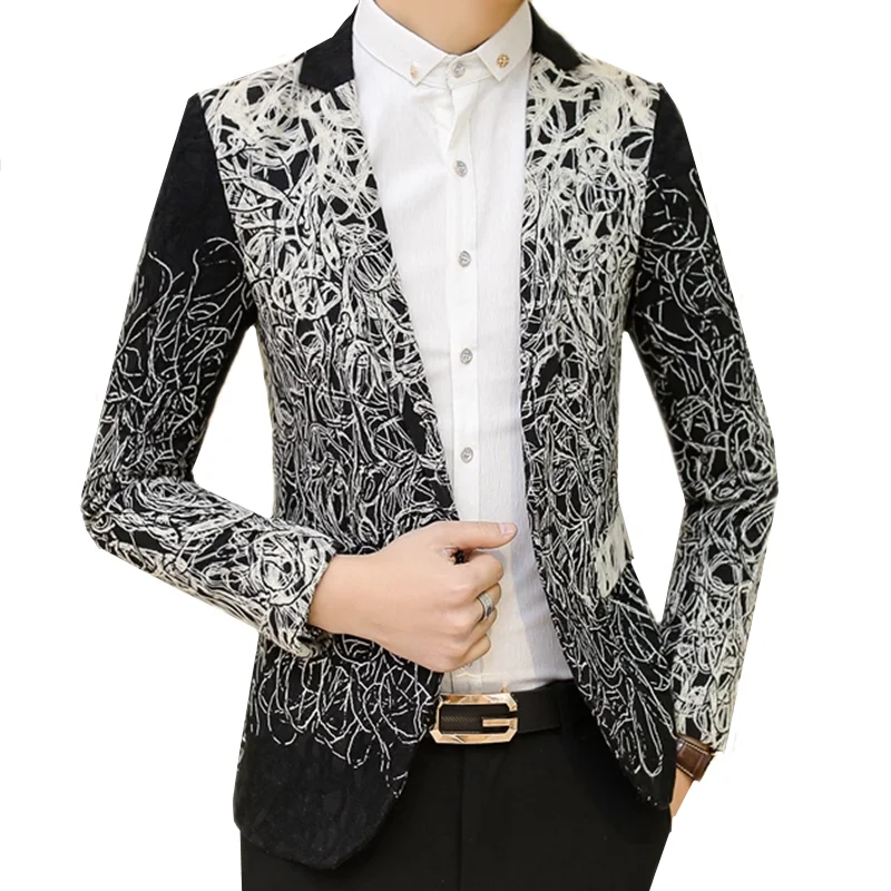 

New Men Unique Design Slim Fit Suit Wool Decorative Jacket, Mens Business Design Ball Party Dress Blazers