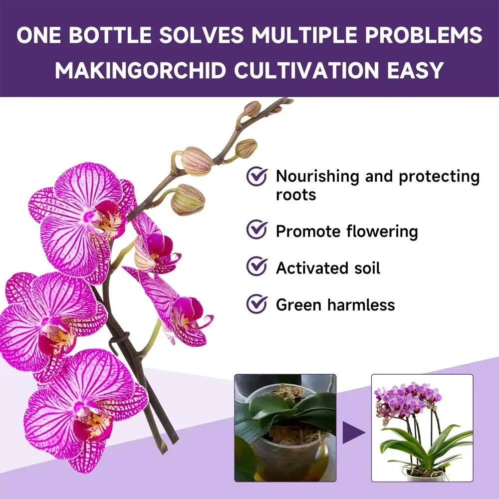 Professioneller Orchideen-Pflanzendünger Flüssigdünger Schnelle Wurzelbildung Blütenbildung Wachstumslösung für Gartenblumenpflege – Detail 5