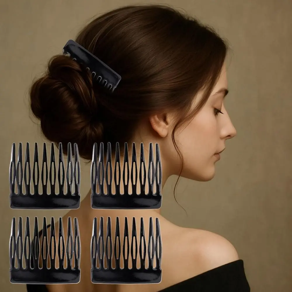 

Fashion Black French Side Comb Small French Decorative Bun Hold Clips Strong Hair Styling Accessories for Girls & Women