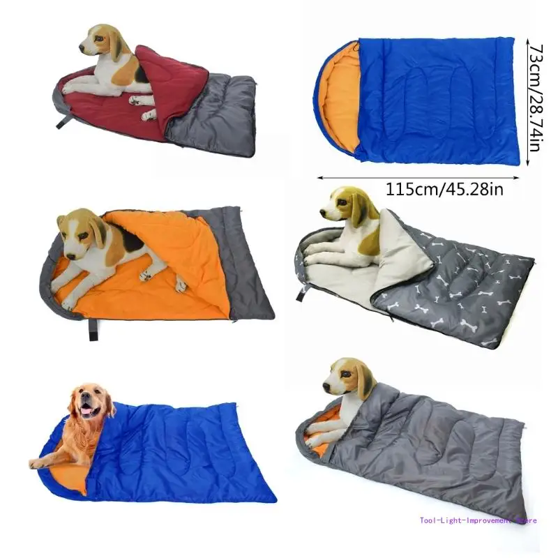 C63E Winter Bed Dog Sleeping Bag Small Dogs Cushion Outdoor Indoor Waterproof Sleeping Bed Puppy Resting Dog Supply