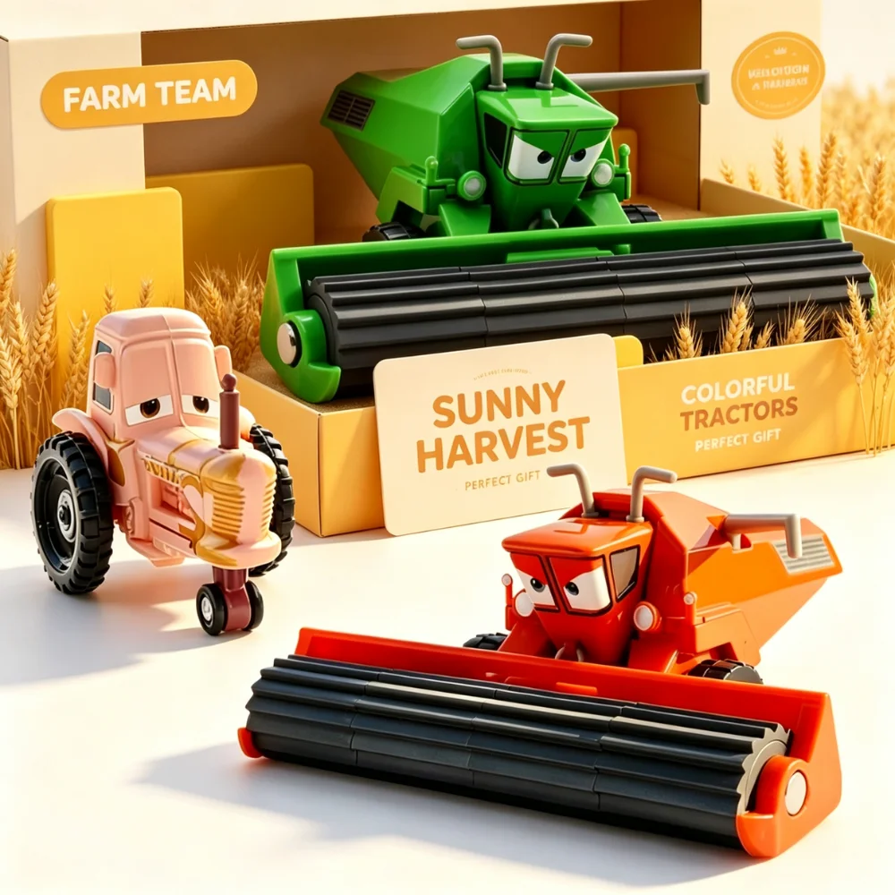 NEW Pixar Cars 1:1 Replica Lightning McQueen Frank Harvester Tractor 1：55 Metal Model Racing Car Toys Festival Gifts