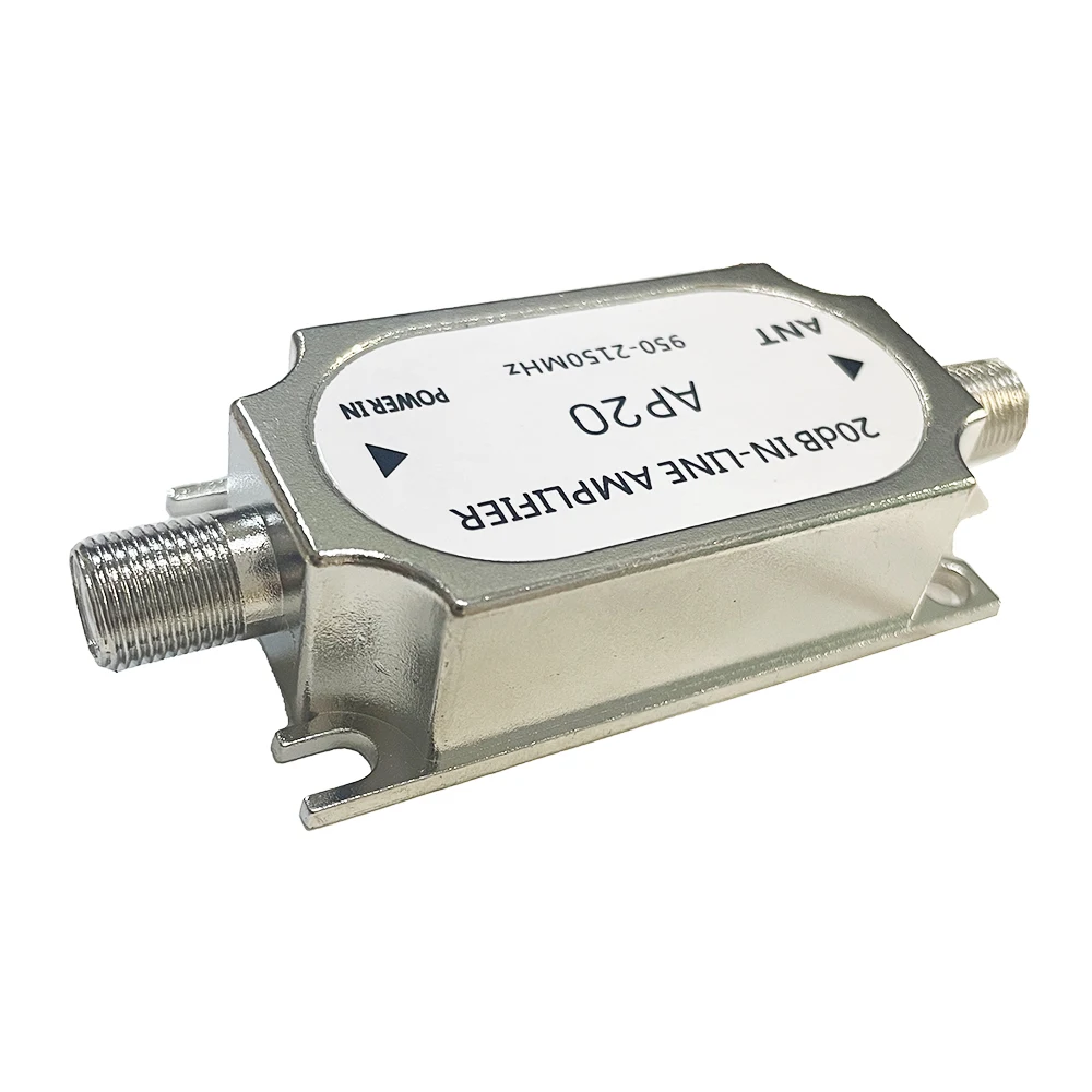 AP20 Satellite 20dB In-line 950-2150MHZ Signal Booster For Antenna Cable Run Channel Strength
