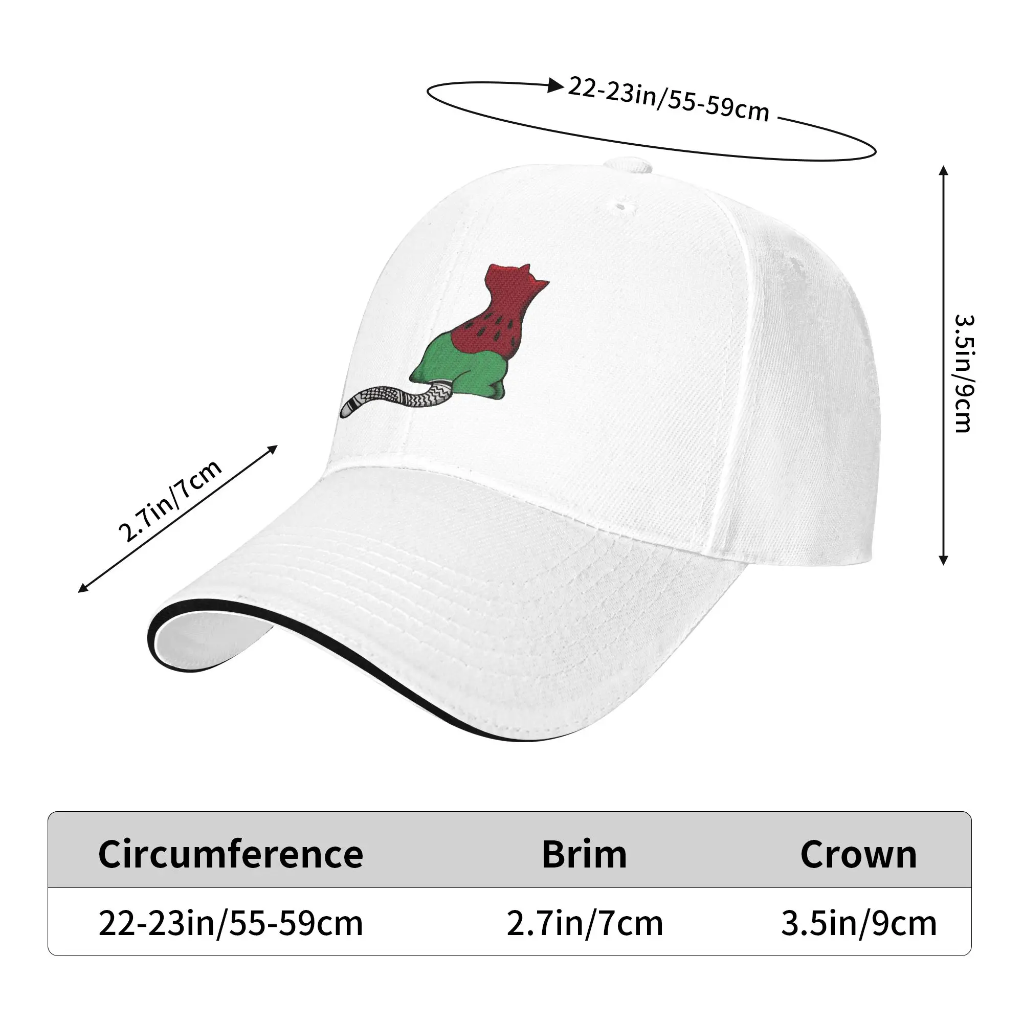 Summer Palestine Cat Baseball Cap  Hiking Fishing Street Style Hip Hop Hats Unisex Custom DIY Sun Snapback Cap view 2