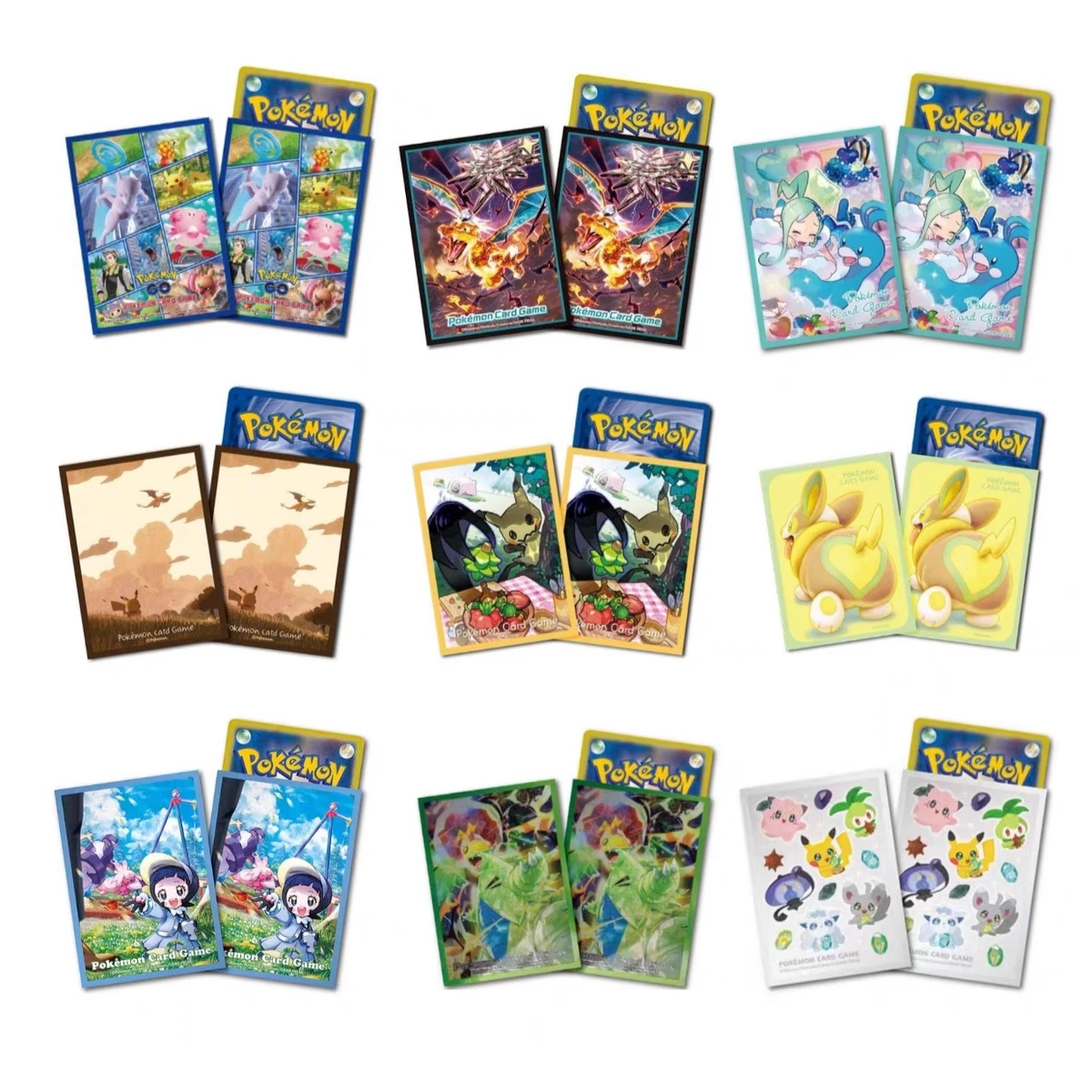 

64Pcs/set PTCG Pokemon DIY Card Sleeve Charizard Yamper Mimikyu Poppy Tyranitar Lisia Vulpix Playing Card Game No Cards Wave 3