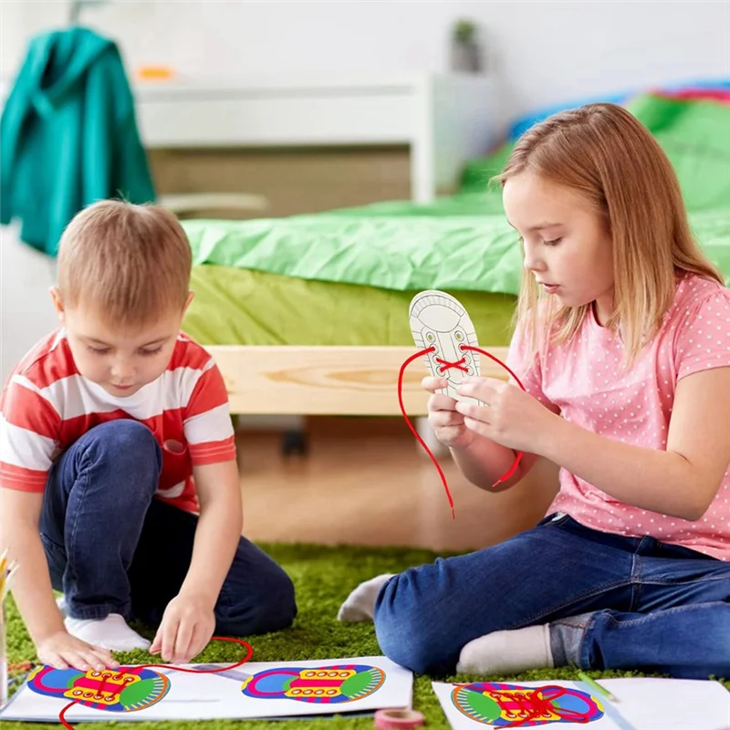 A05G-jouets d'enseignement pour filetage de lacet, jouets d'apprentissage pour enfants en bas âge, jouets de motricité Fine, jouets d'apprentissage précoce