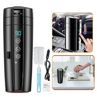 12V Portable Car Heating Cup 400ml Stainless Steel Touch screen Digital Display Water Warmer Bottle Thermos cup Car Kettle