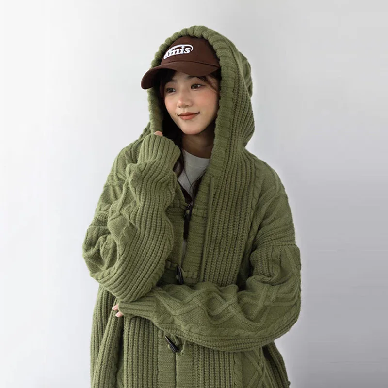 Hooded Cardigans Women Harajuku Pure Vintage Gentle Autumn Soft Leisure Streetwear Students Young Simple Sweaters Korean Style