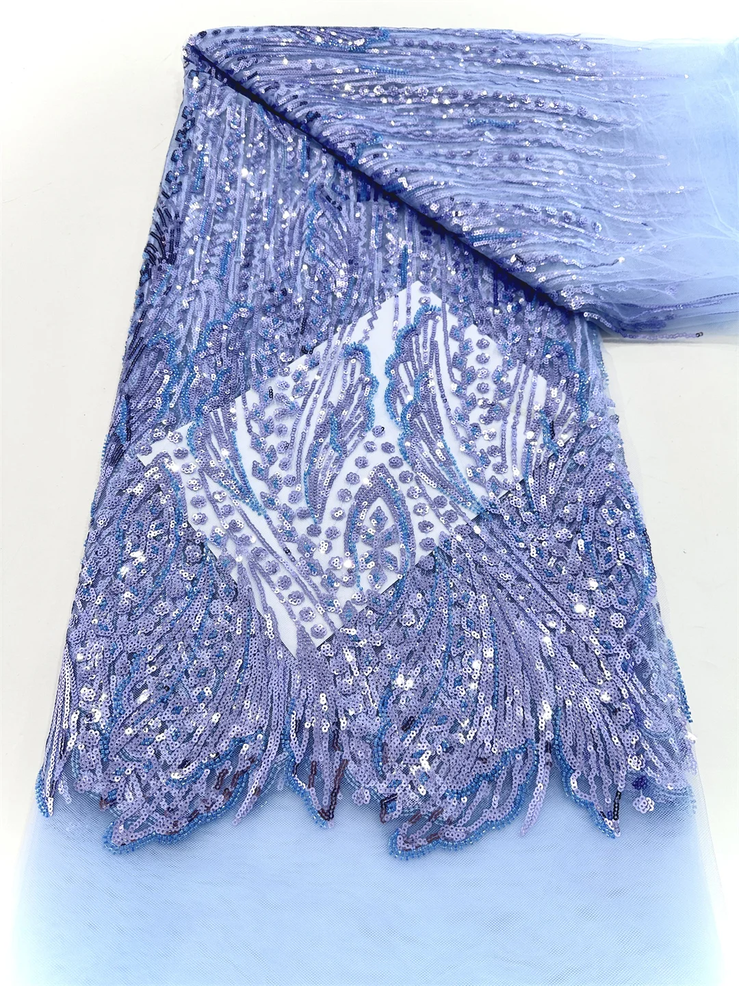 

New Design African Lace Fabric 2025 High Quality Lace Luxury Sequins French Net Lace Tulle Mesh Lace Fabric Beads Wedding Fabric
