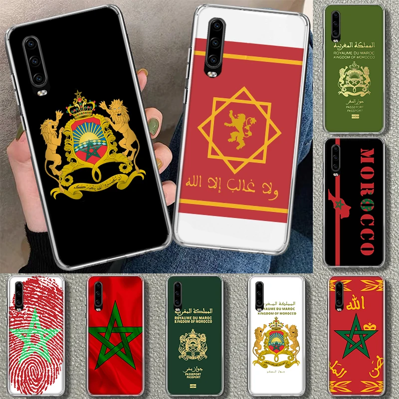 Morocco Flag Passport Phone Case Cover For Huawei P30 P20 P40 P10 P50 Mate 20 40 30 10 Pro Lite Art Gift Fundas Coque Shell Capa