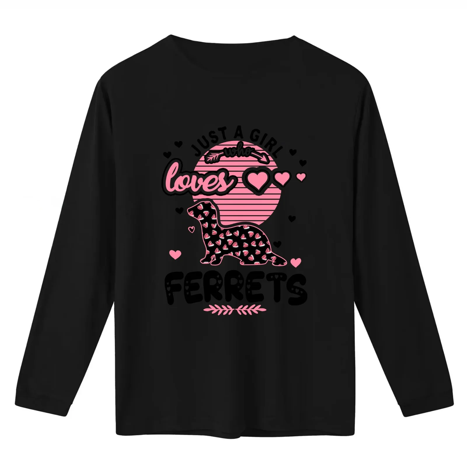 Just a girl how loves Ferrets  Ferret art Ferret love Ferret mama owner Ferret girl  funny Ferret mom T-Shirt