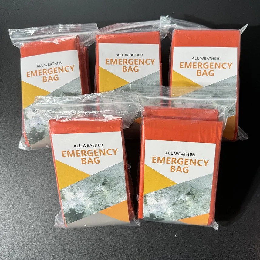 Outdoor Travel Insulation Blanket PE Aluminum Film Orange Emergency Sleeping Bag Simple Cold Protection Emergency