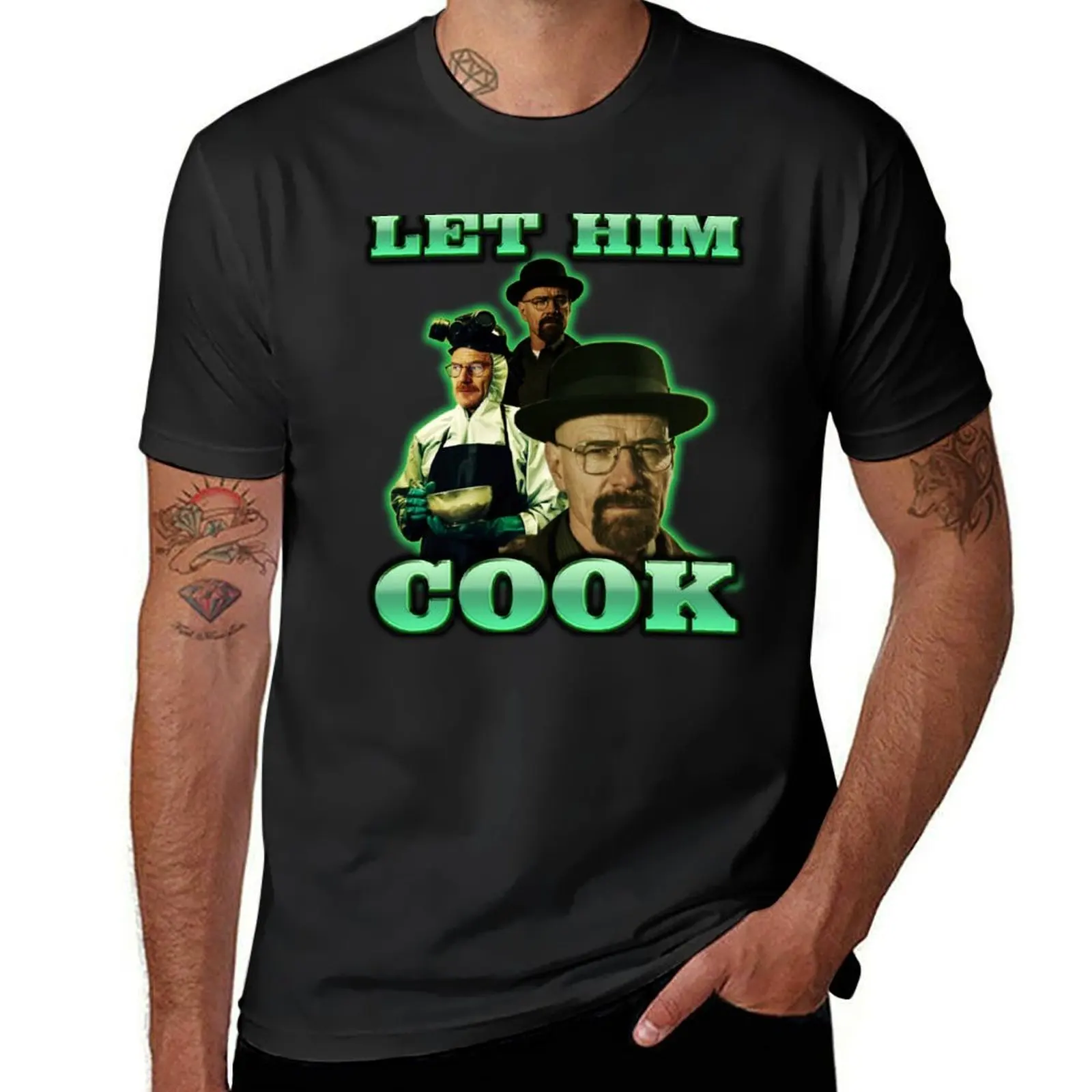 

Let him cook Walter White T-Shirt customizeds cute clothes hippie clothes funnys t shirts for men cotton