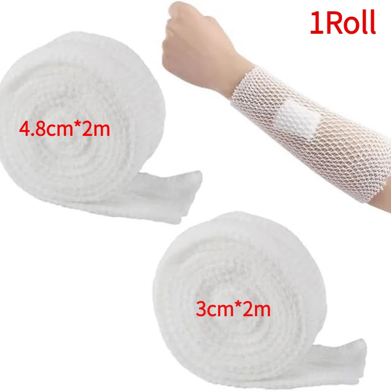 1 Roll Mesh Tubing Tubular Gauze Fix Breathable Bandage Elastic Net Wound Dressing Net Tubular Bandage Retainer For Adults Ankle