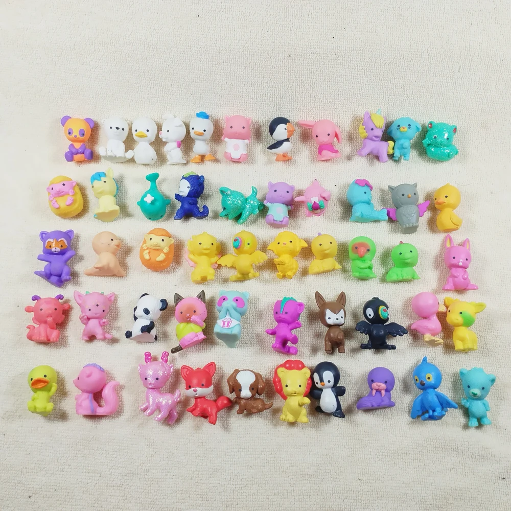 lot of 51pcs B Original Foreign Trade Twozies Anime Figures Moose Toys Cute Pets Animals PVC Collection Dolls 2.5-3cm